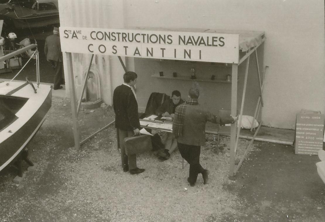 Le stand des Chantiers Costantini au Salon Nautique de 1955
